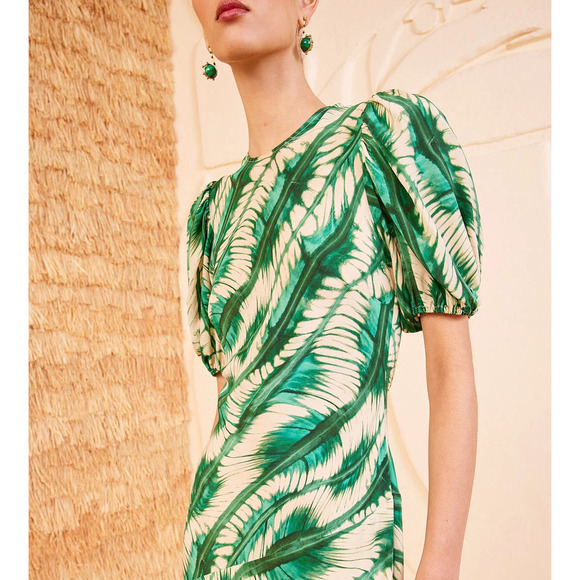 Ulla Johnson Ines Silk Dress Acacia Green US 4 - Picture 4 of 10